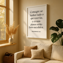 Quadro Decorativo Consagre Ao Senhor Fundo Branco Bíblia Versículo Cristão Fé Motivacional Quarto