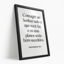 Quadro Decorativo Frase Religiosa Motivacional Preto