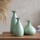 Trio de Vasos Decorativos Garrafa em Cerâmica Porto – Vasos para Sala, Quarto, Escritório - Angel & Home