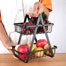 Fruteira de Mesa ou Cesto Multiuso Cesta de metal portátil Organizador para Casa Cozinha Escritório ES