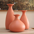 Trio de Vasos Decorativos Garrafa em Cerâmica Porto – Vasos para Sala, Quarto, Escritório - Angel & Home