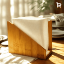 Kit Bambu Porta Guardanapo + Suporte de Papel Toalha Grande para Mesa Bancada Cozinha