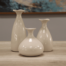 Trio de Vasos Decorativos Garrafa em Cerâmica Porto – Vasos para Sala, Quarto, Escritório - Angel & Home
