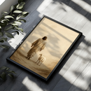 Quadro Decorativo Jesus Ovelha Cordeiro Caminho Cristão Fé Esperança Pastoreio Simbologia Religiosa