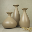Trio de Vasos Decorativos Garrafa em Cerâmica Porto – Vasos para Sala, Quarto, Escritório - Angel & Home