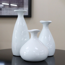 Trio de Vasos Decorativos Garrafa em Cerâmica Porto – Vasos para Sala, Quarto, Escritório - Angel & Home