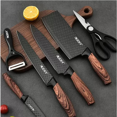 Conjunto de Facas Inox 6 Peças com Descascador e Tesoura – Cozinha Prática e Corte Preciso no Dia a Dia