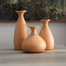 Trio de Vasos Decorativos Garrafa em Cerâmica Porto – Vasos para Sala, Quarto, Escritório - Angel & Home