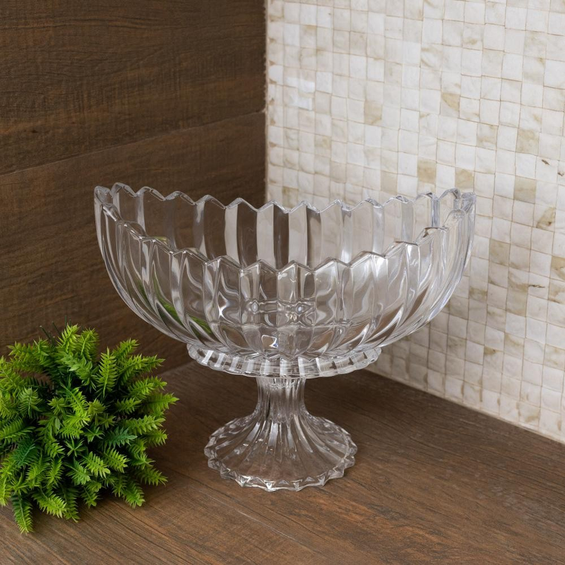 Centro de Mesa Wolff Pé de Cristal Geneva 28cm x 15cm x 23cm