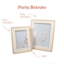 Kit 2 Porta Retratos de Mesa MDF Collection Moldura Decorativa de Fotos 10x15cm e 15x20cm