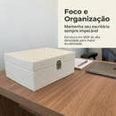 Caixa Organizadora Decorativa Textura Rattan Branca - 20cm/28cm