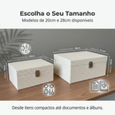 Caixa Organizadora Decorativa Textura Rattan Branca - 20cm/28cm