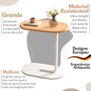 Mesa de Apoio de Canto Lateral Notebook Café Para Sofá Cama Decorativa Decoração Elegante
