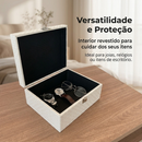 Caixa Organizadora Decorativa Textura Rattan Branca - 20cm/28cm