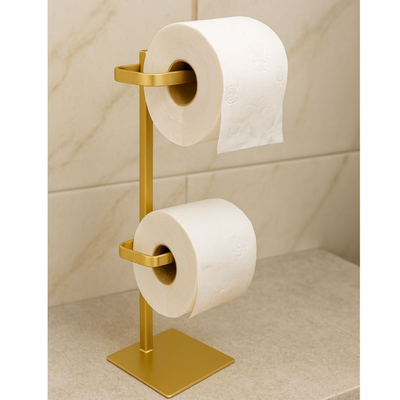 Suporte Papel Higiênico de Chão Duplo Para Banheiro – Moderno e Resistente