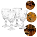 Jogo de Jarra Diamante 1,2L + 4 Taças Cristal Ecológico 330ml Transparente - Bela Flor