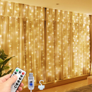 4x3M （3x3m） 390/300 LED cortina de luz com controle remoto 8 modos de iluminação corda de luz USB várias