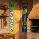 Kit 2 Faixas Premium Brasil Decoração Unica Exclusiva Peças Painel Vertical Copa 2026