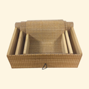 Kit 3 Caixas Organizadoras Porta-objetos Joias De Bambu Natural