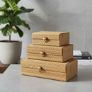 Kit 3 Caixas Organizadoras Porta-objetos Joias De Bambu Natural