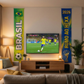 Kit com duas faixas decorativas para painel vertical Copa 2026 da Angel & Home, tema Brasil, decoração exclusiva e moderna.
