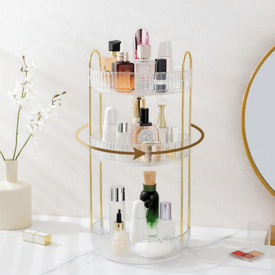 Organizador de Maquiagem Giratório 2/3 Andares - Skincare e Perfumes