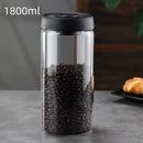 Pote a vácuo Angel & Home com vedação total para armazenamento de café, imagem de recipiente preto com tampa hermética.